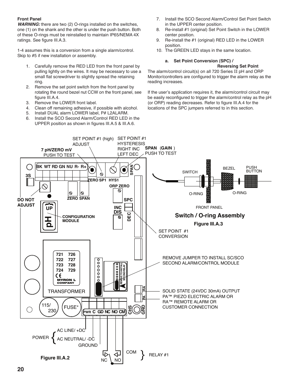 Switch / o-ring assembly | Myron L 729II User Manual | Page 24 / 68