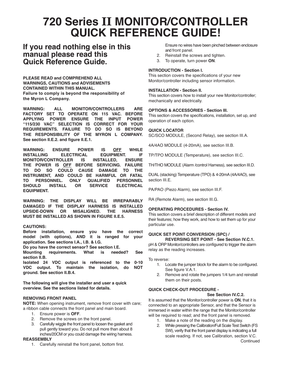 Myron L 729II User Manual | Page 3 / 68