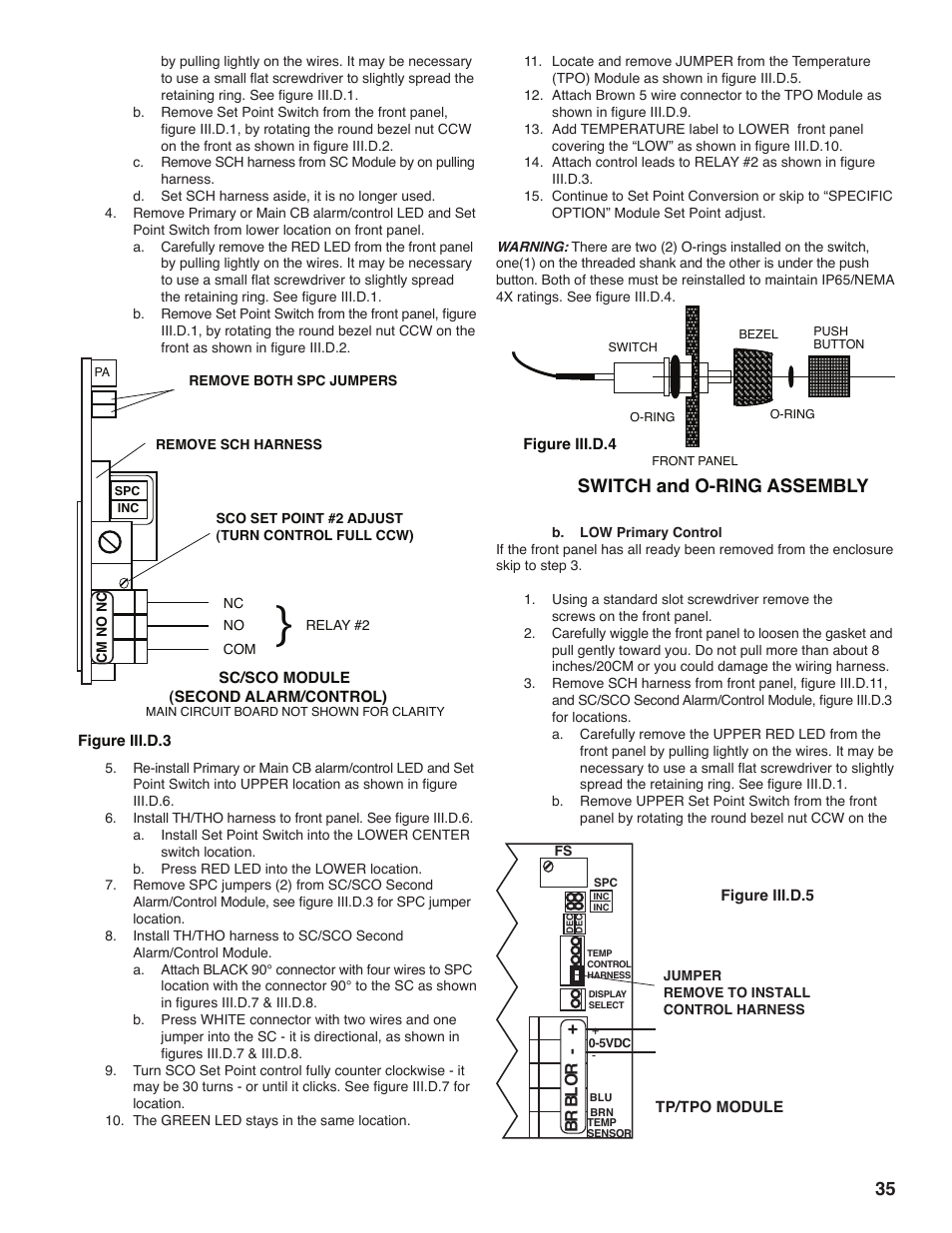 Switch and o-ring assembly | Myron L 729II User Manual | Page 39 / 68