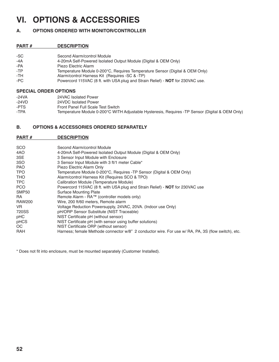 Vi. options & accessories | Myron L 729II User Manual | Page 56 / 68