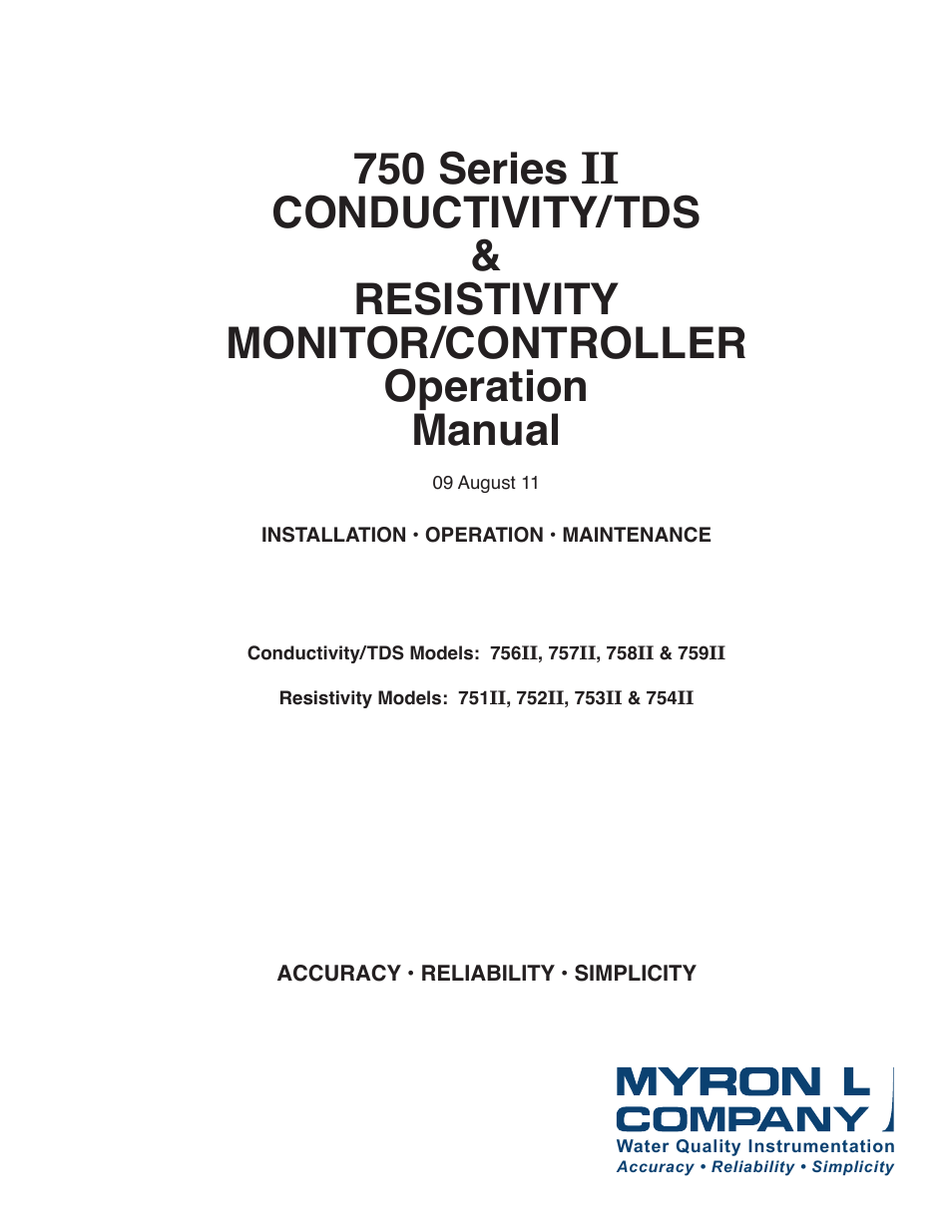 Myron L 729II User Manual | 76 pages