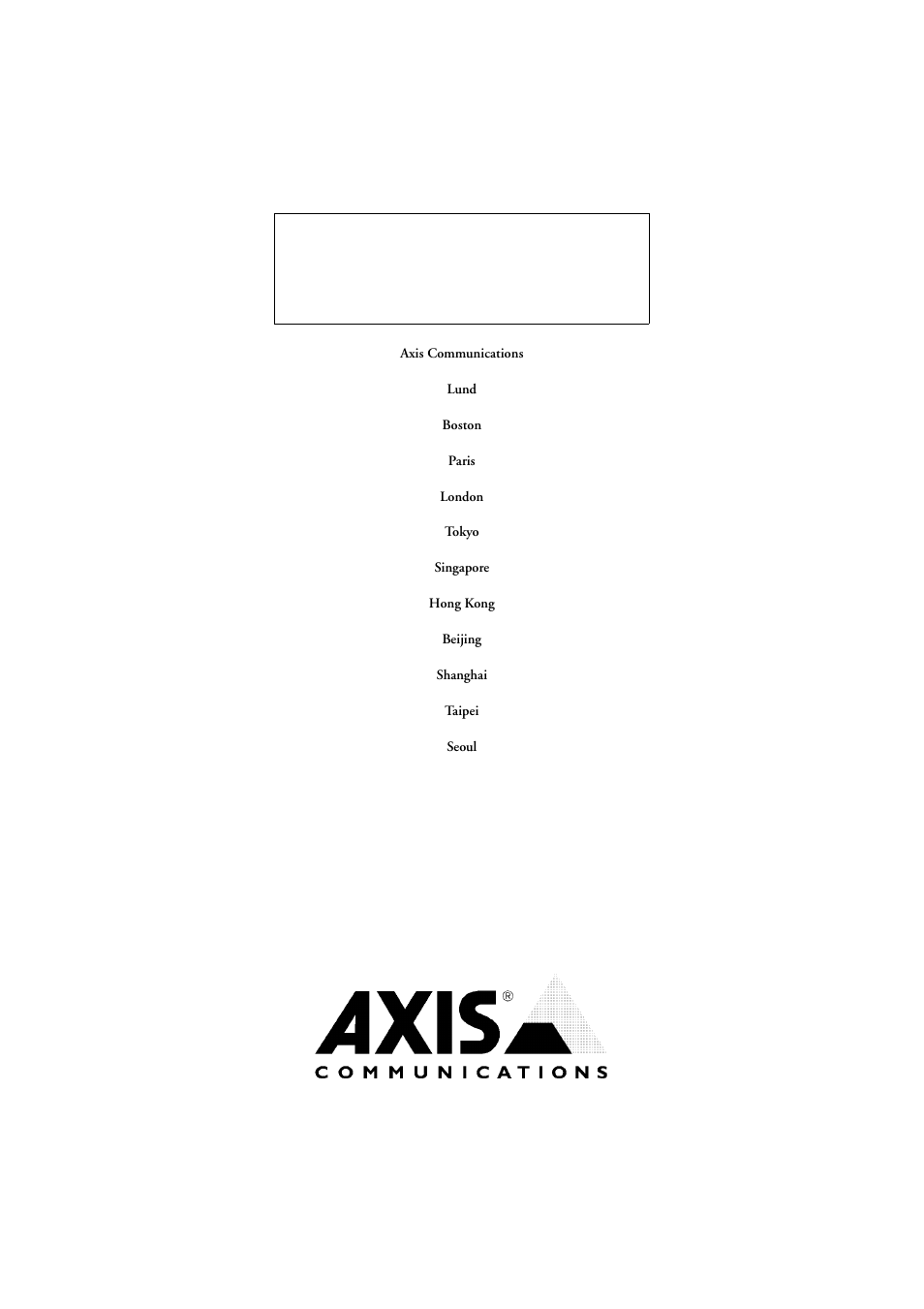 How to contact axis | Axis Communications 140 BJC User Manual | Page 8 / 8