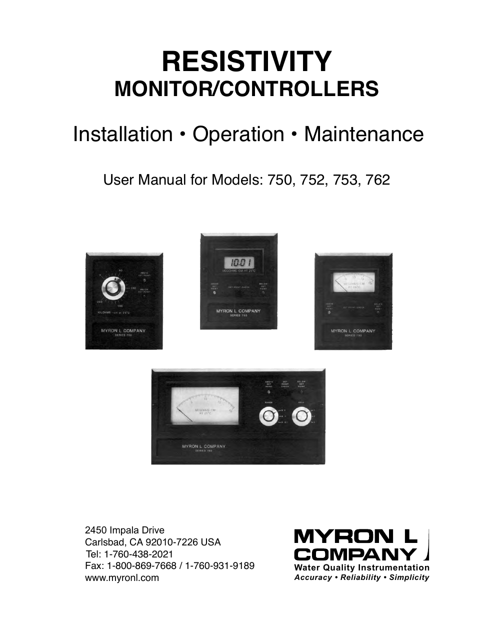 Myron L 762 User Manual | 16 pages