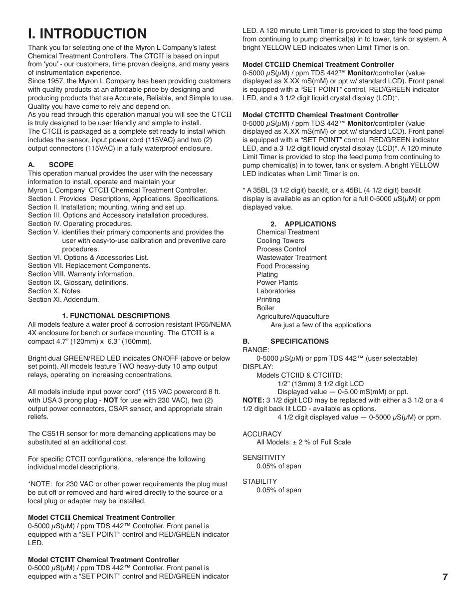 I. introduction | Myron L CTCIITD User Manual | Page 11 / 36
