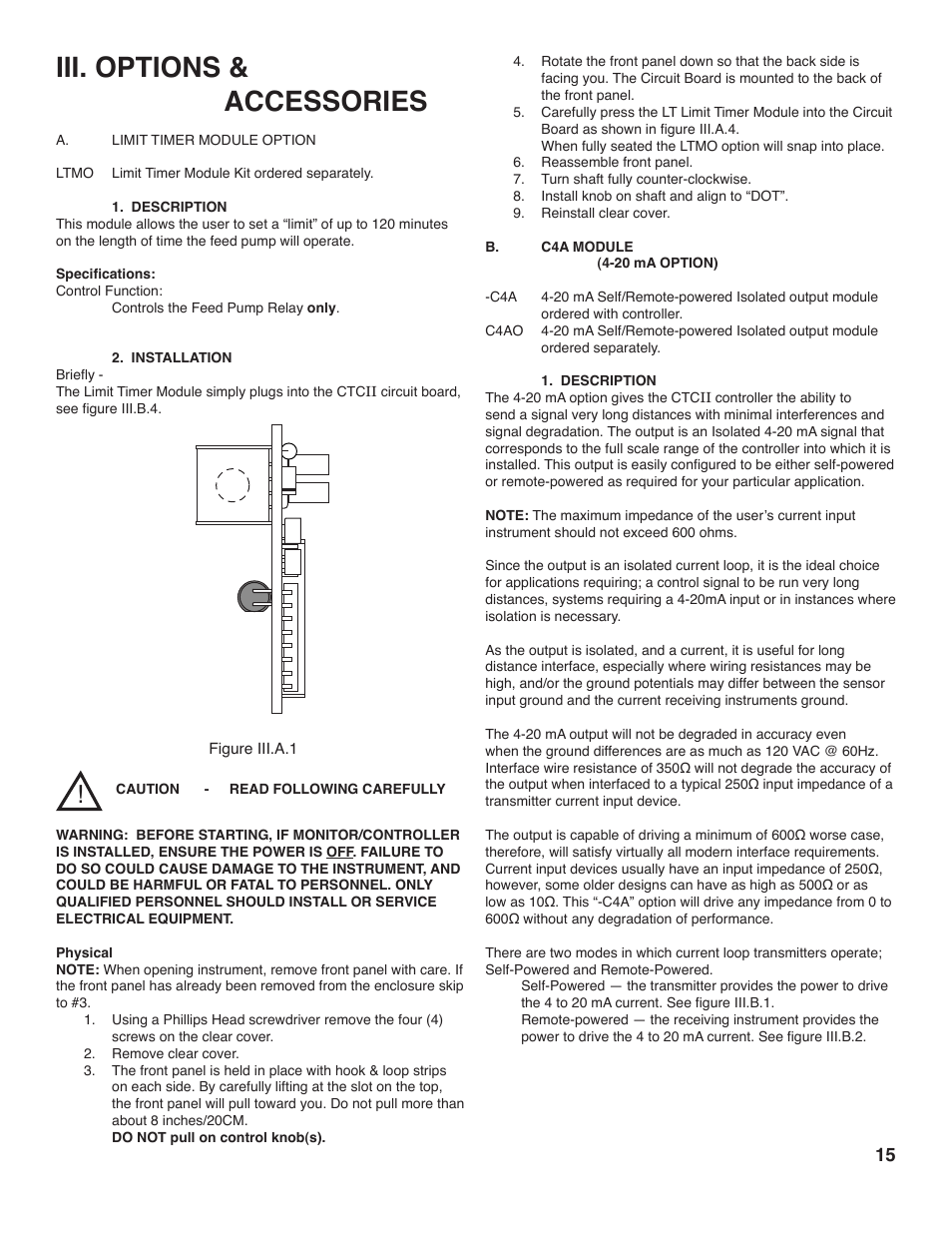 Iii. options & accessories | Myron L CTCIITD User Manual | Page 19 / 36