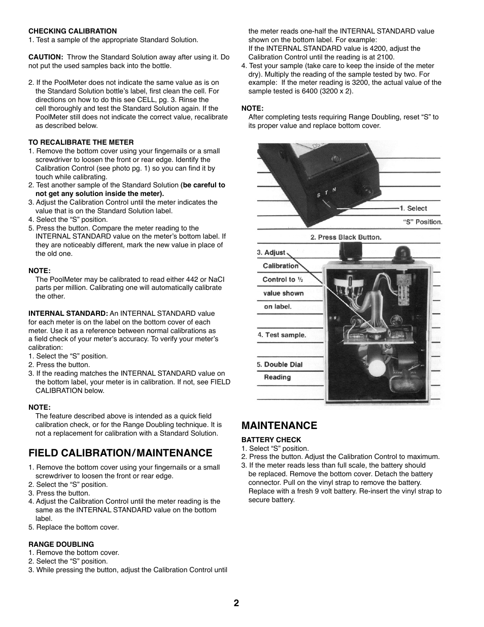 Field calibration / maintenance, Maintenance | Myron L 512T5D User Manual | Page 3 / 6