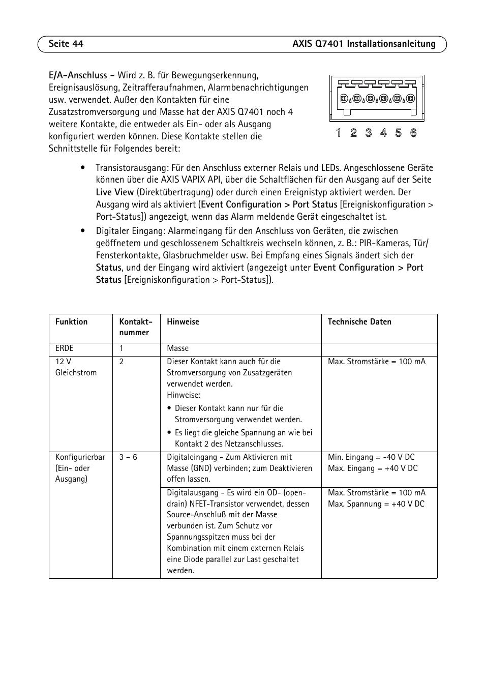 Axis Communications Video Encoder AXIS Q7401 User Manual | Page 44 / 82