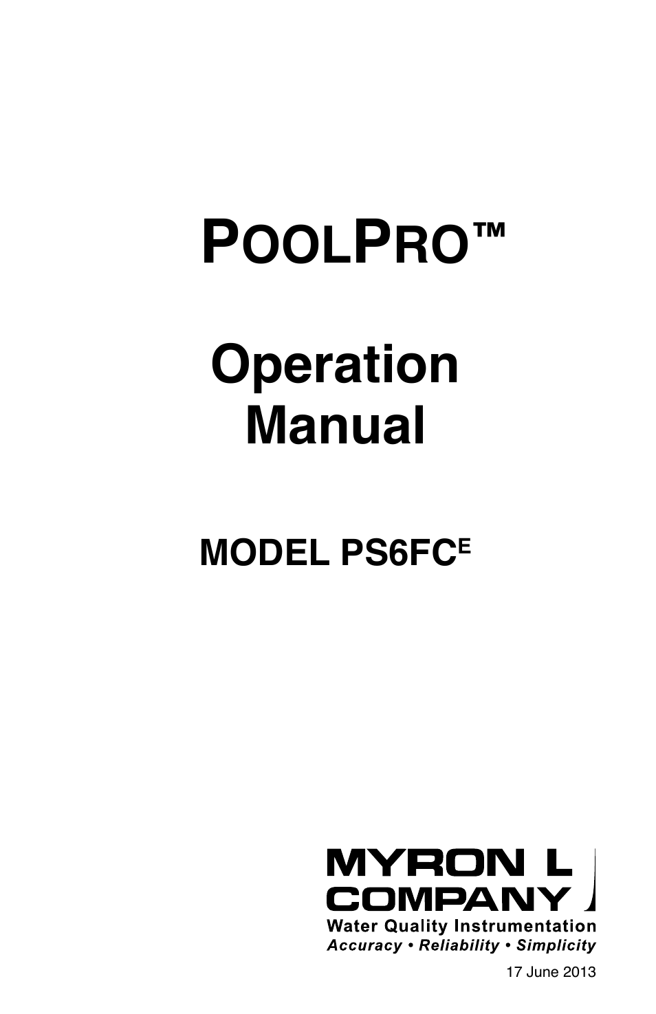 Myron L PS6FCE User Manual | 52 pages