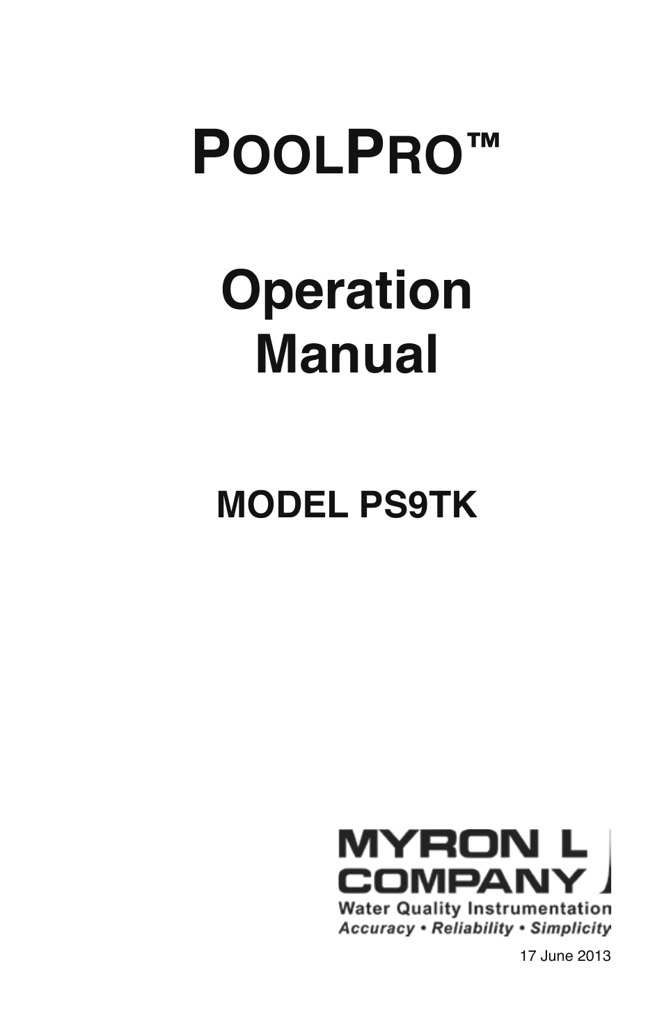Myron L PS9TK User Manual | 72 pages