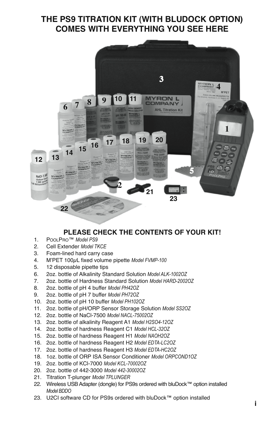 Please check the contents of your kit | Myron L PS9TK User Manual | Page 3 / 72