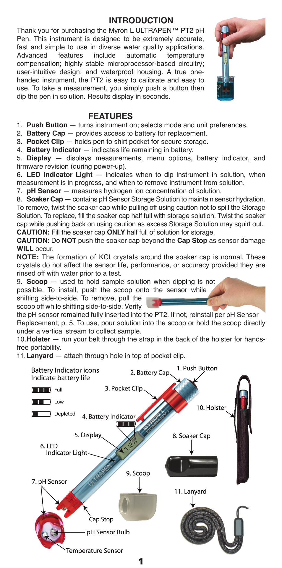 Introduction, Features | Myron L PT2 User Manual | Page 2 / 6