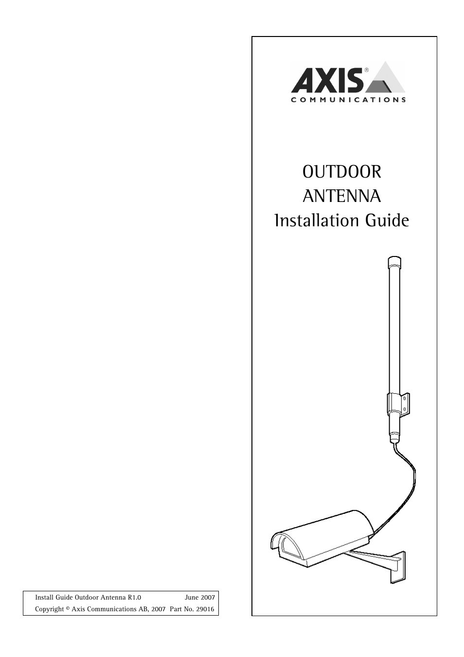 Axis Communications Outdoor Antenna User Manual | 2 pages
