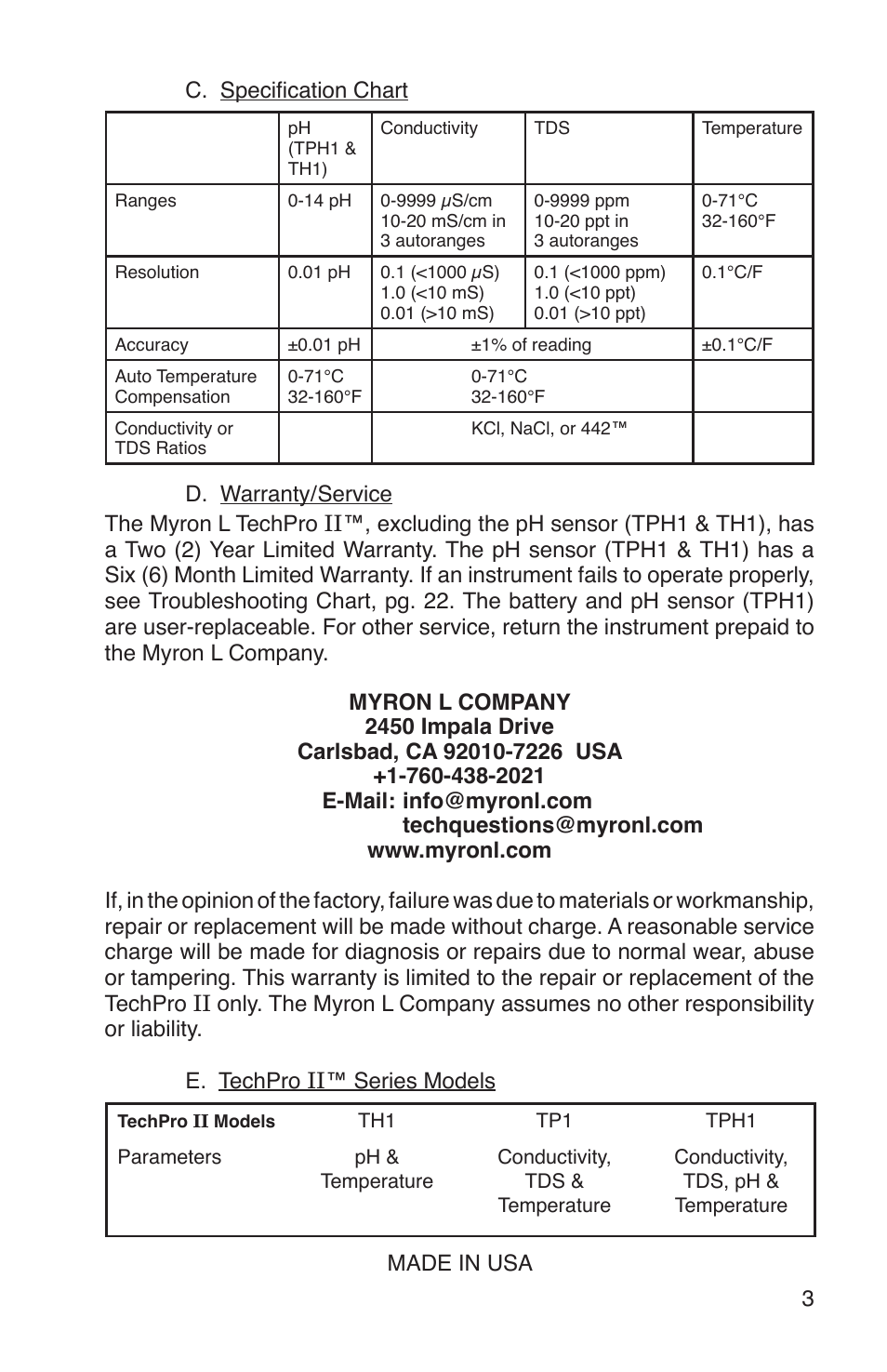 Myron L TH1 User Manual | Page 7 / 44