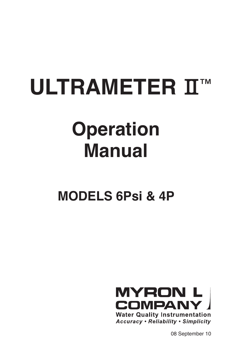 Myron L 6Psi and 4P User Manual | 60 pages