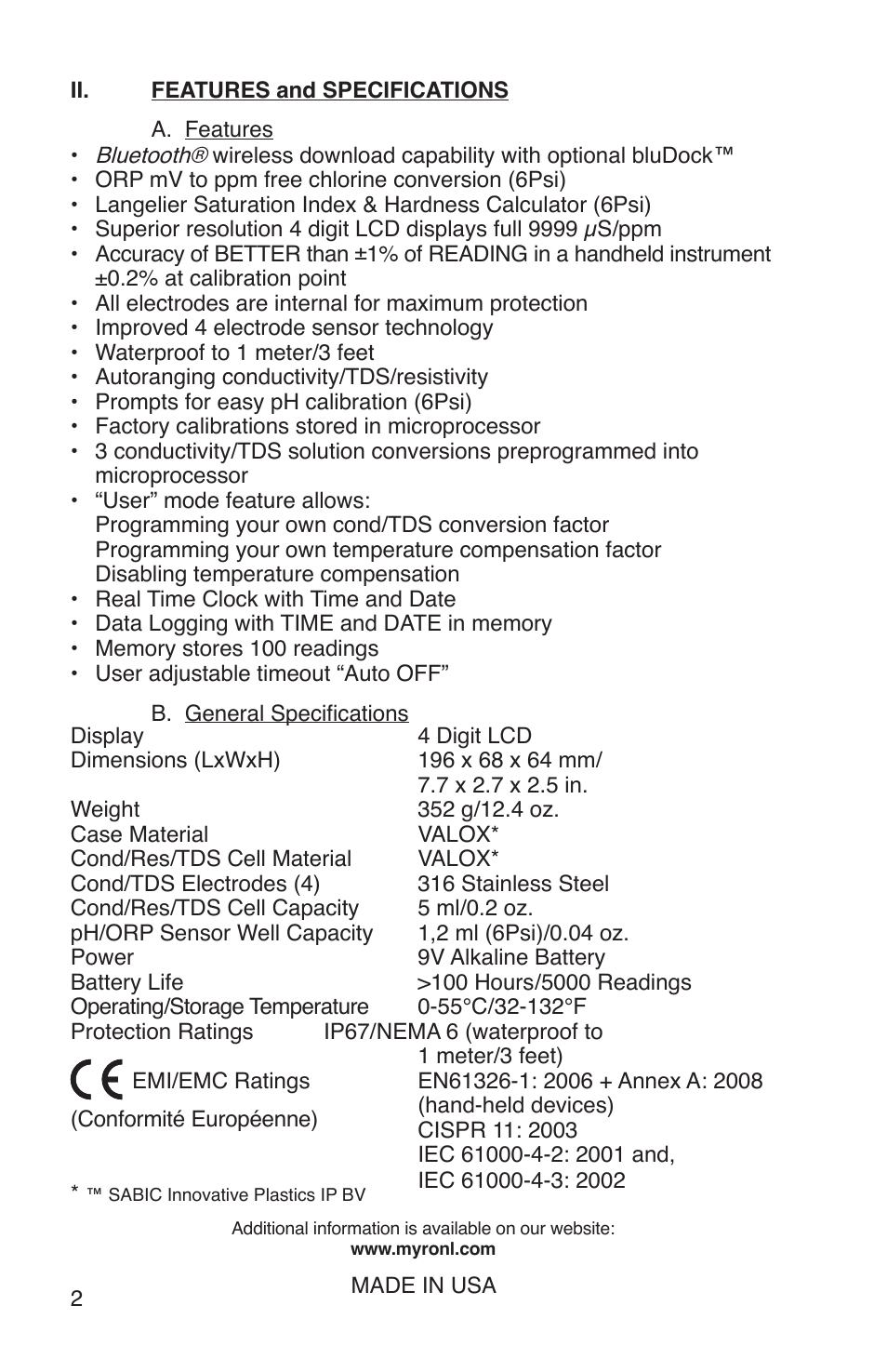 Myron L 6Psi and 4P User Manual | Page 6 / 60