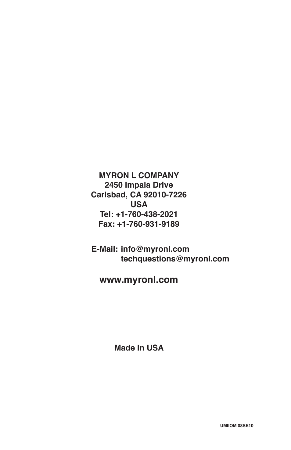 Myron L 6Psi and 4P User Manual | Page 60 / 60