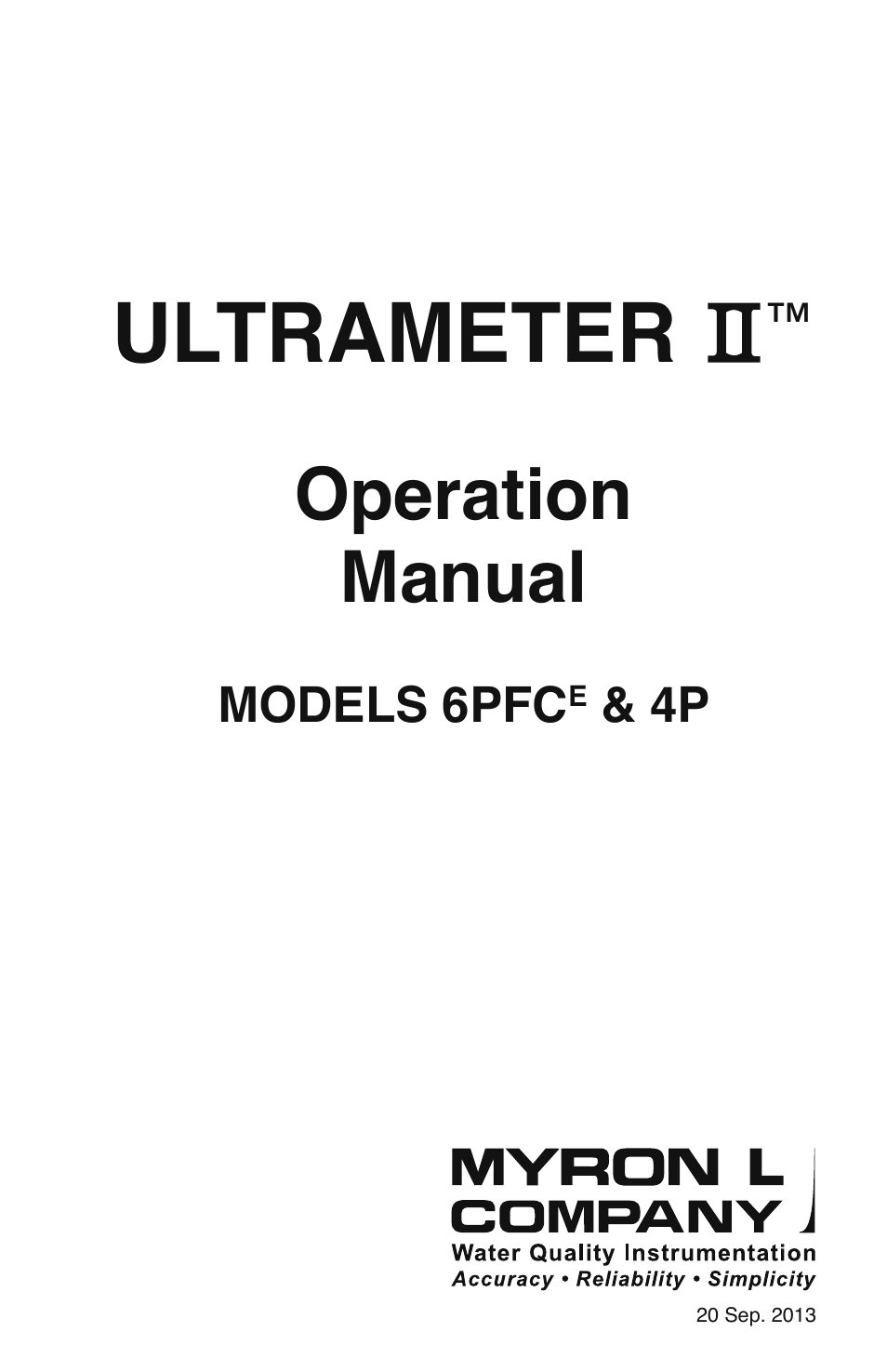 Myron L 6PFCE and 4P User Manual | 56 pages