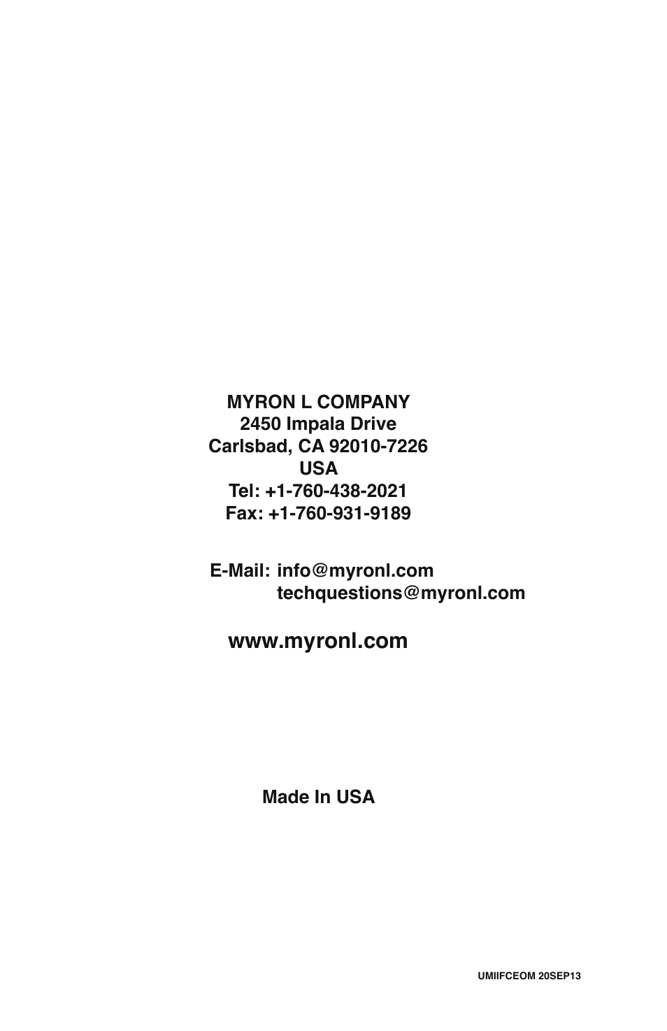 Myron L 6PFCE and 4P User Manual | Page 56 / 56