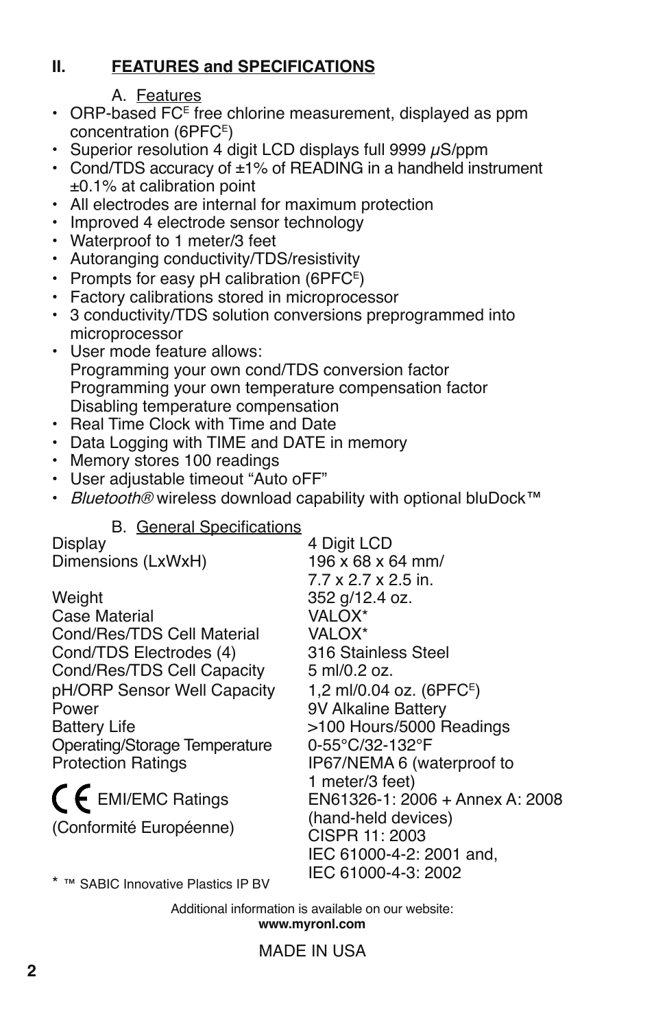 Myron L 6PFCE and 4P User Manual | Page 6 / 56