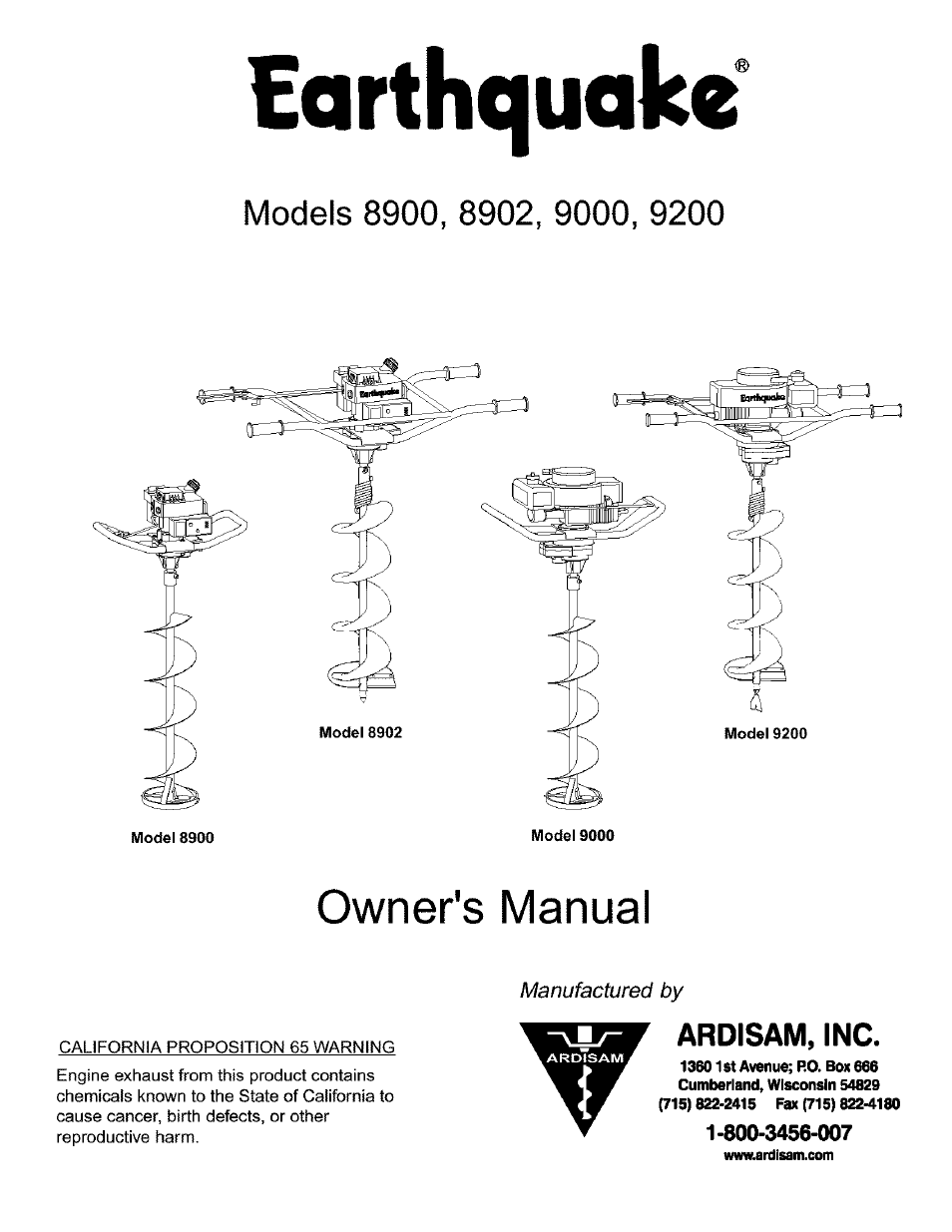 Ardisam Earthquake 9200 User Manual | 8 pages