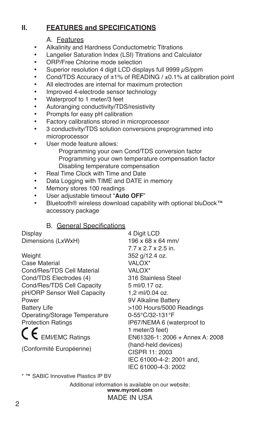 Myron L 9PTK User Manual | Page 6 / 76