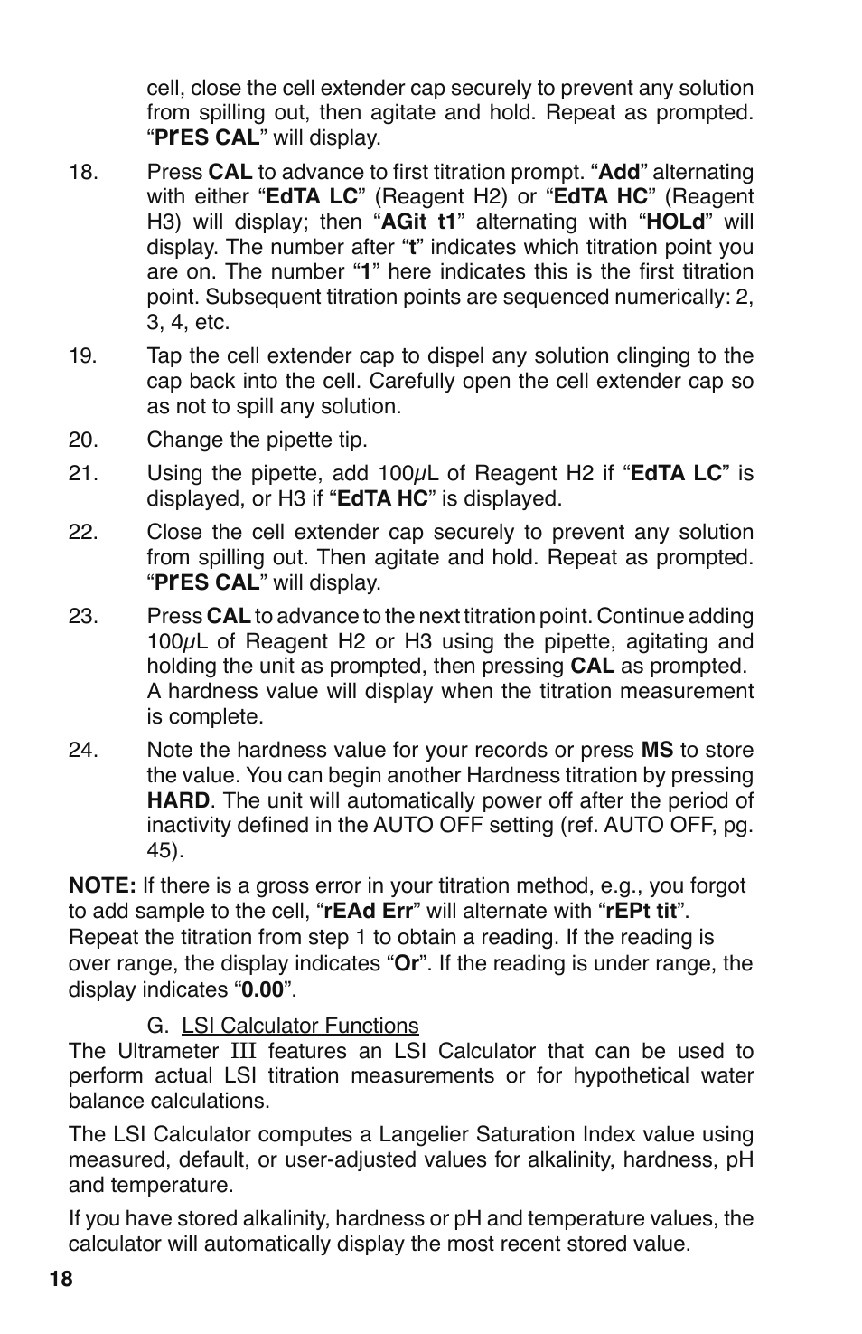 Myron L 9PTK with FCE Free Chlorine User Manual | Page 22 / 76