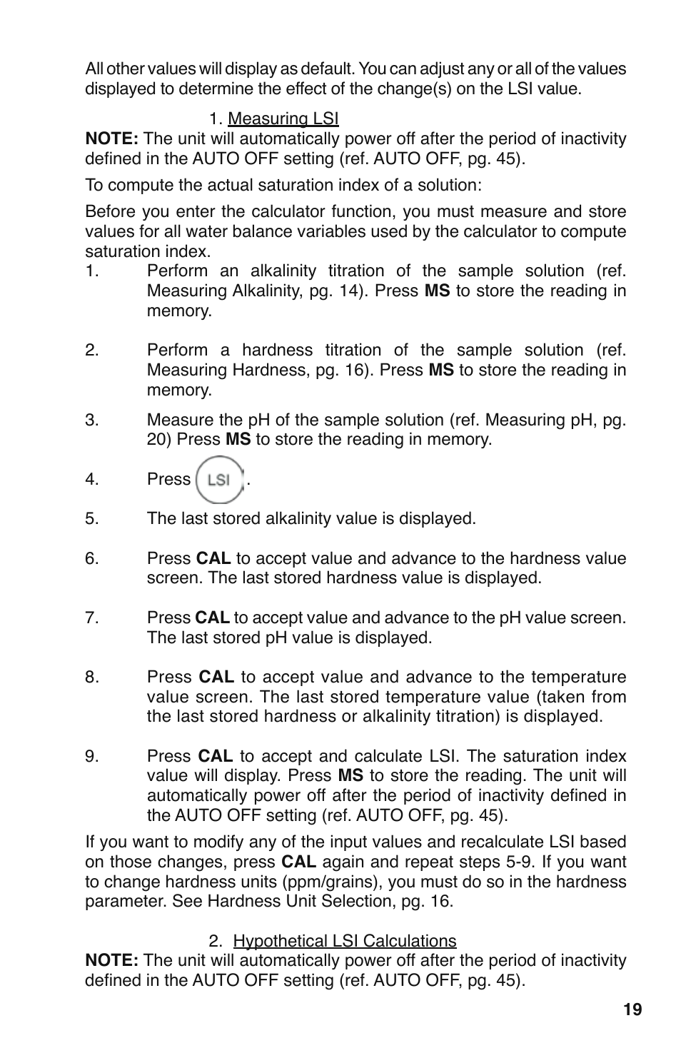 Myron L 9PTK with FCE Free Chlorine User Manual | Page 23 / 76