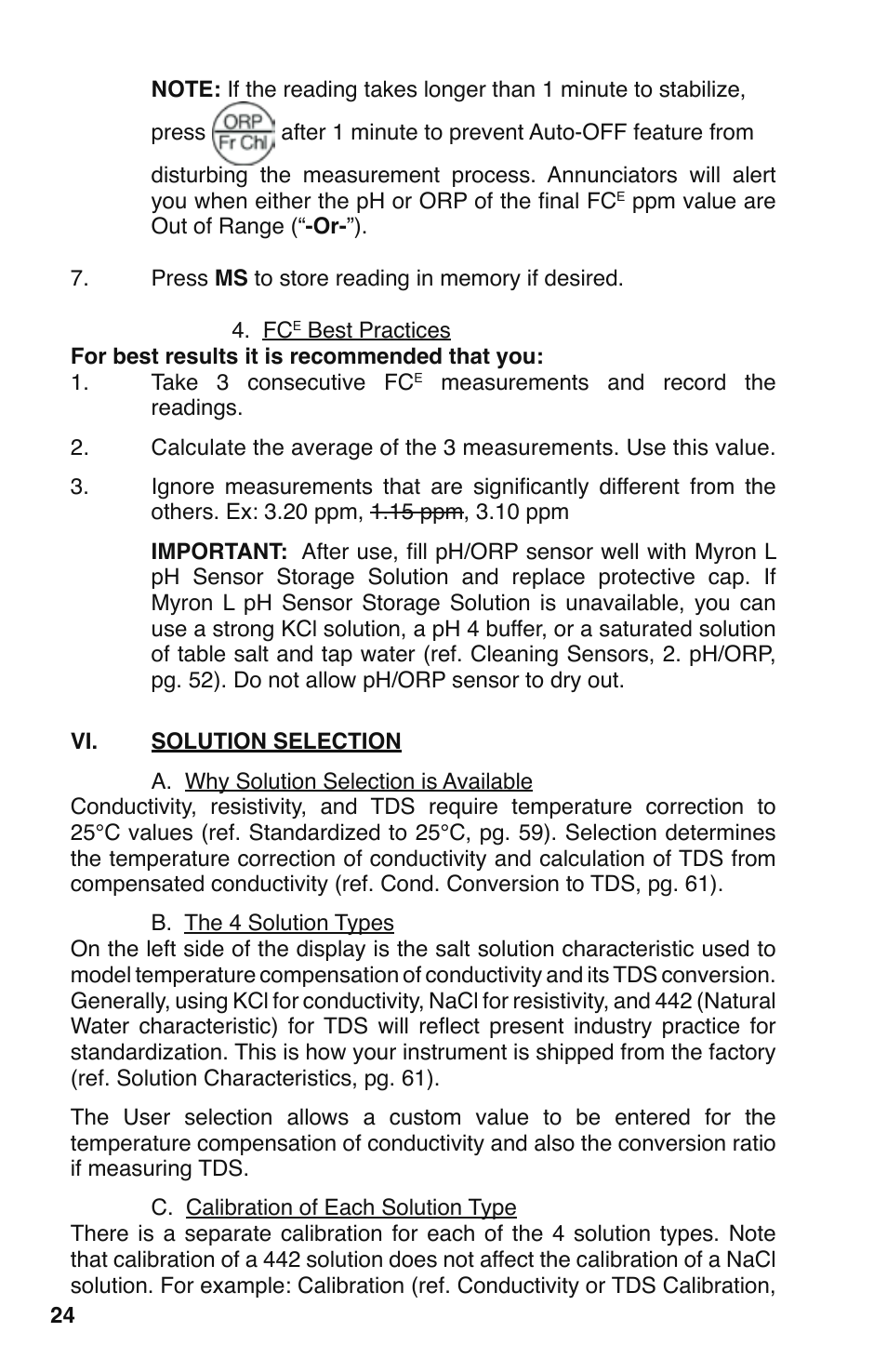 Myron L 9PTK with FCE Free Chlorine User Manual | Page 28 / 76