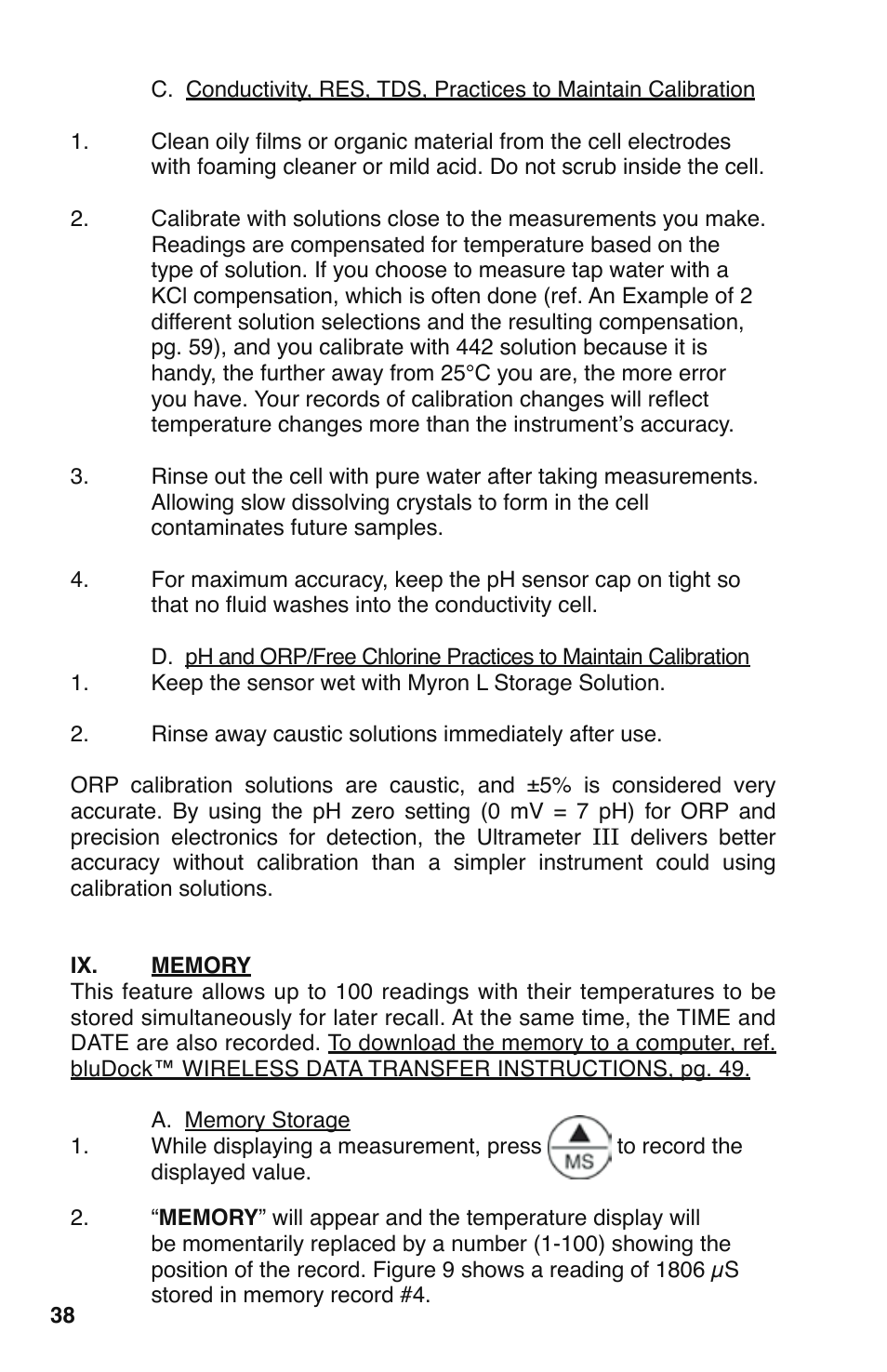 Myron L 9PTK with FCE Free Chlorine User Manual | Page 42 / 76