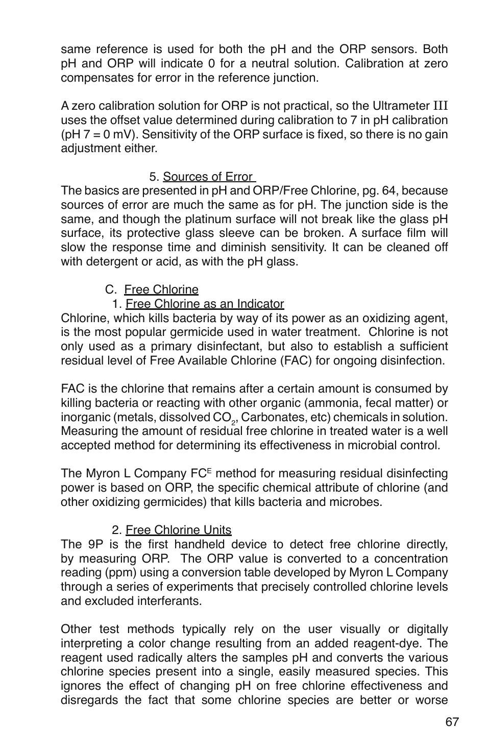 Myron L 9PTK with FCE Free Chlorine User Manual | Page 71 / 76