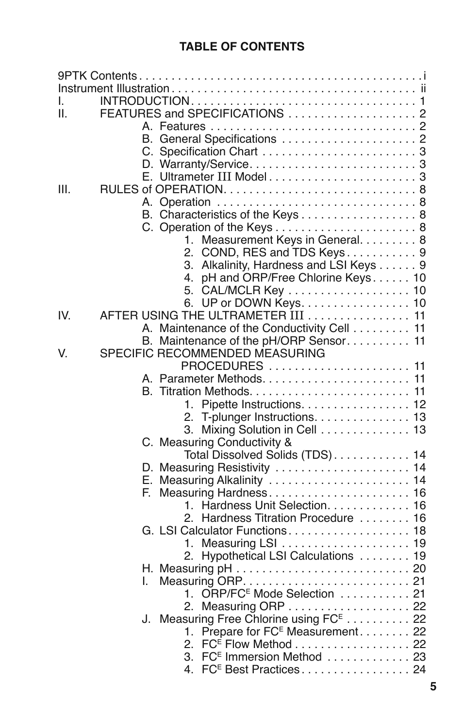 Myron L 9PTK with FCE Free Chlorine User Manual | Page 9 / 76