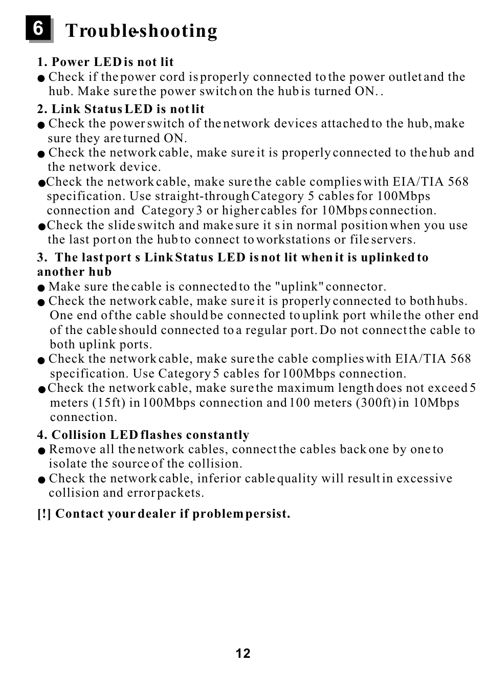 6trouble-shooting | ALFA Dual Speed Hub ADH32SB User Manual | Page 15 / 15