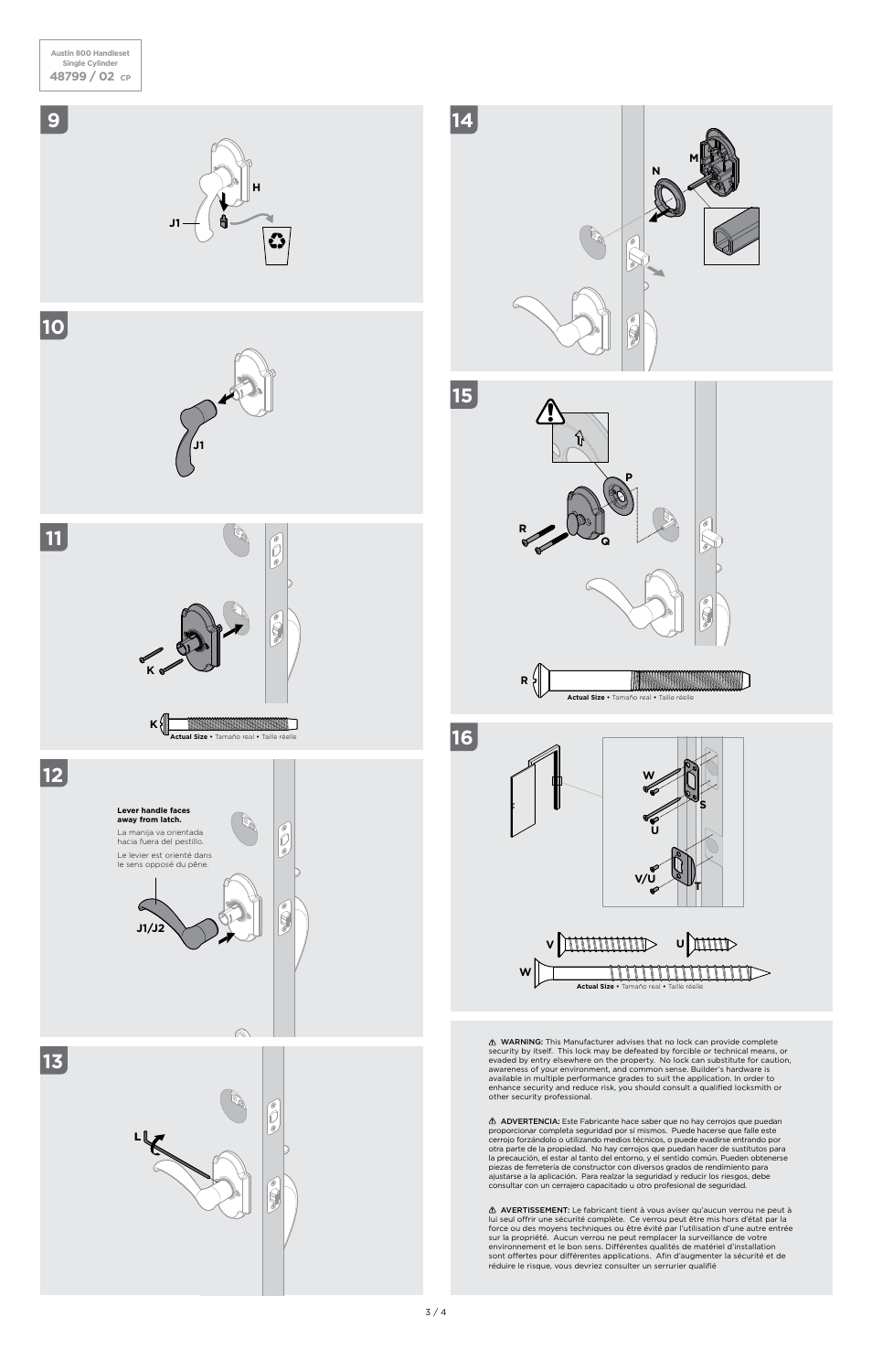 Kwikset 800AUHXAUL User Manual | Page 3 / 4