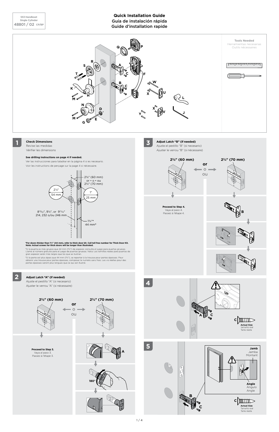 Kwikset 553MNH LIP User Manual | 4 pages