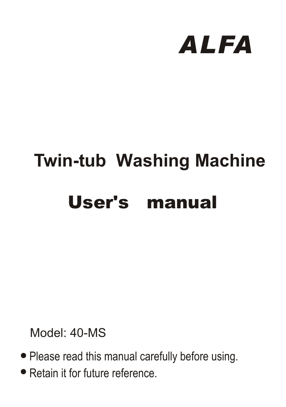 ALFA 40-MS User Manual | 17 pages