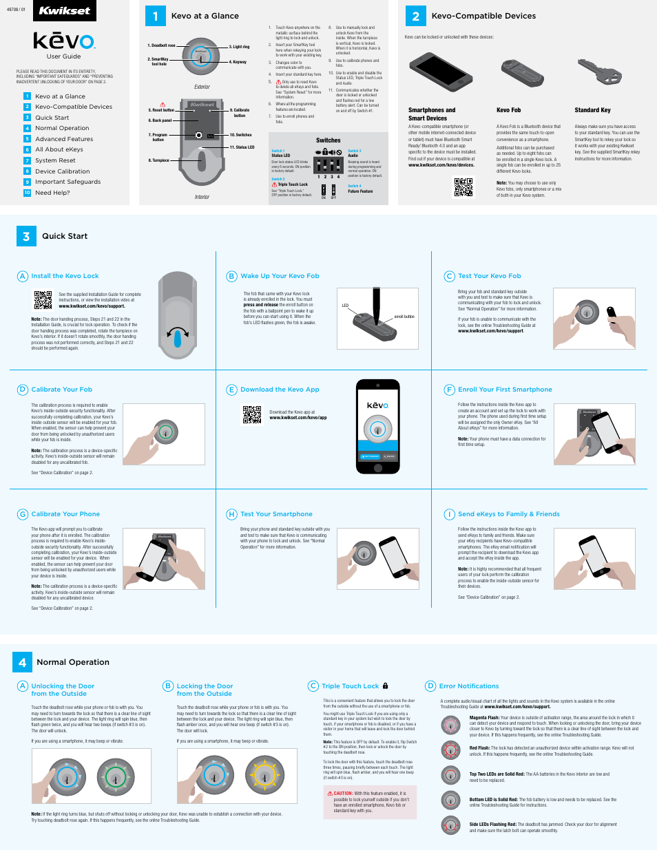 Kwikset 925 KEVO DB User Manual | 2 pages