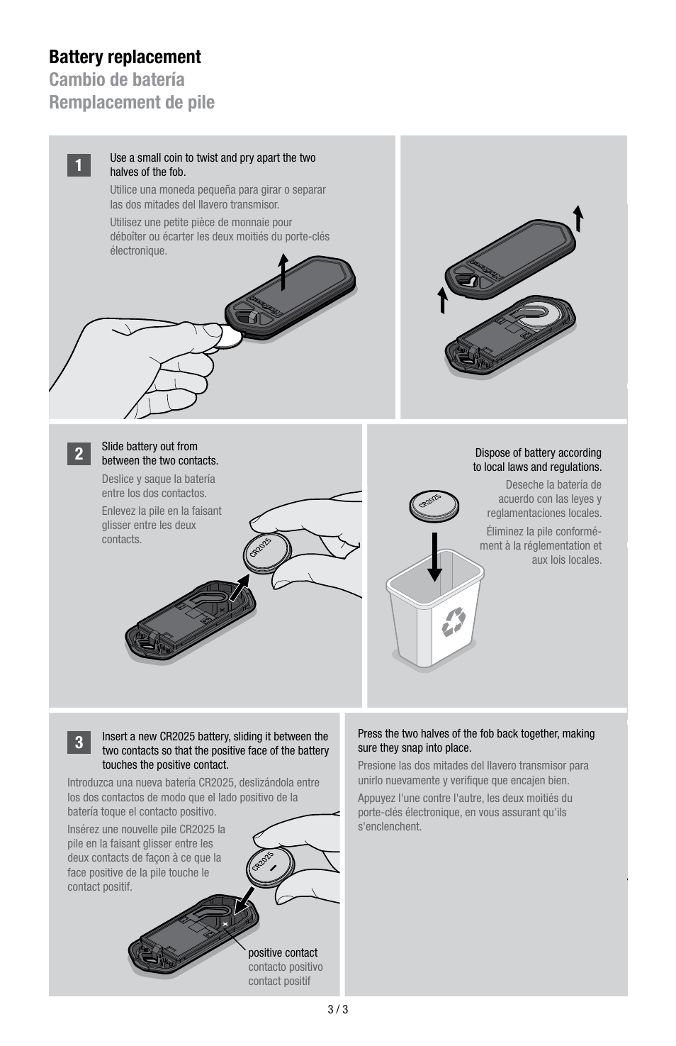 Kwikset 926 KEVO FOB User Manual | Page 3 / 4