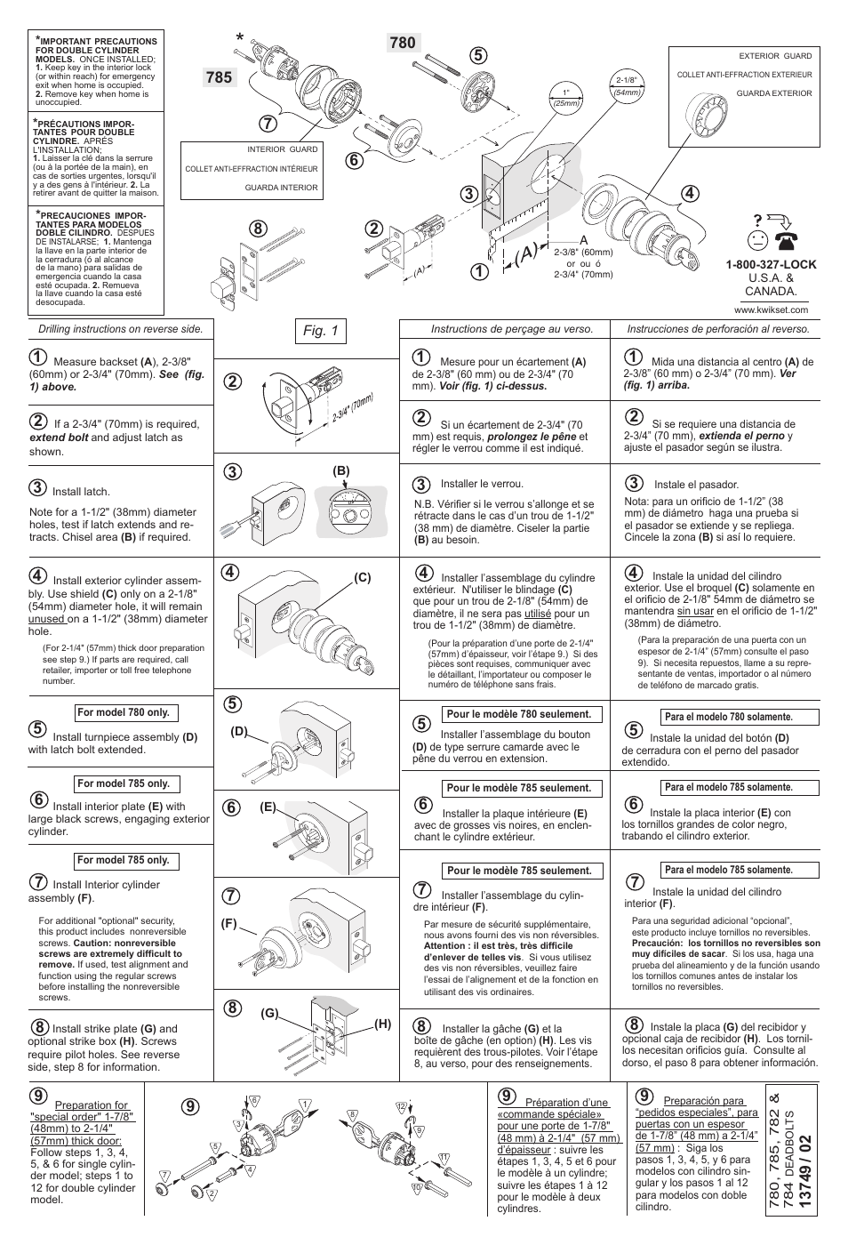 Kwikset 780 SMT User Manual | 2 pages