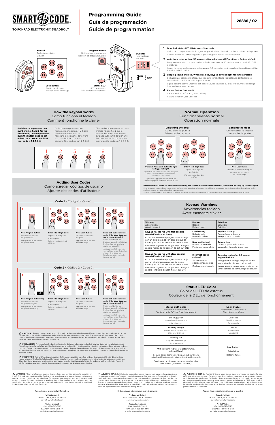 Kwikset 910TRL User Manual | Page 2 / 2