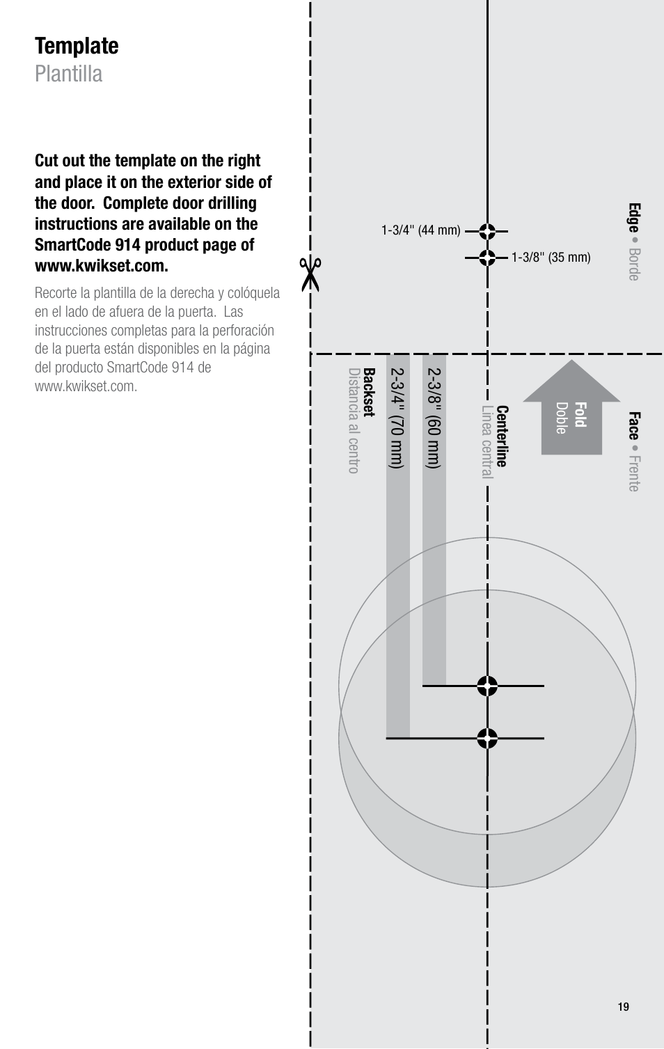 Template plantilla, Mn p q x3 | Kwikset 914TRL User Manual | Page 19 / 22