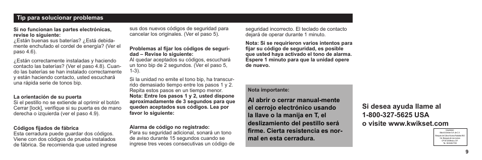 Kwikset 907 SMT User Manual | Page 23 / 23