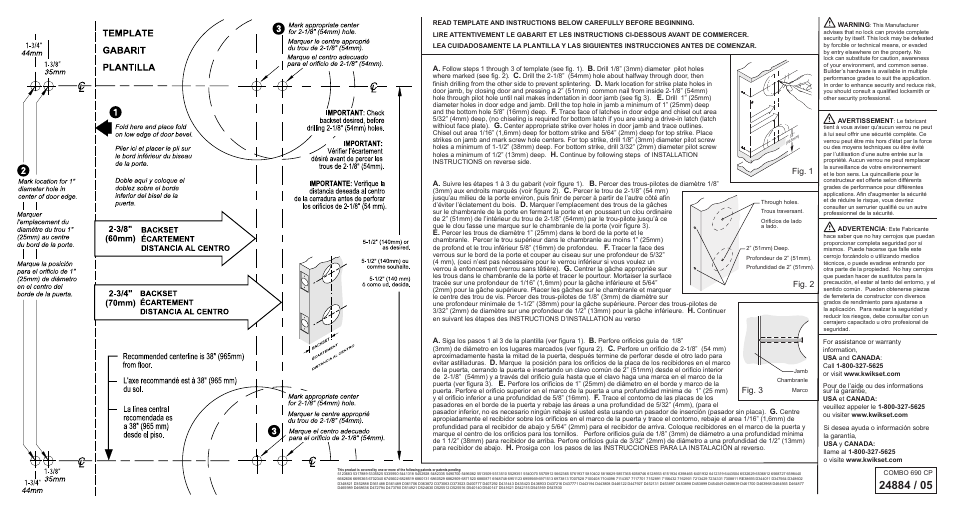 Fig. 1, Fig. 2 fig. 3 | Kwikset 242T User Manual | Page 2 / 2