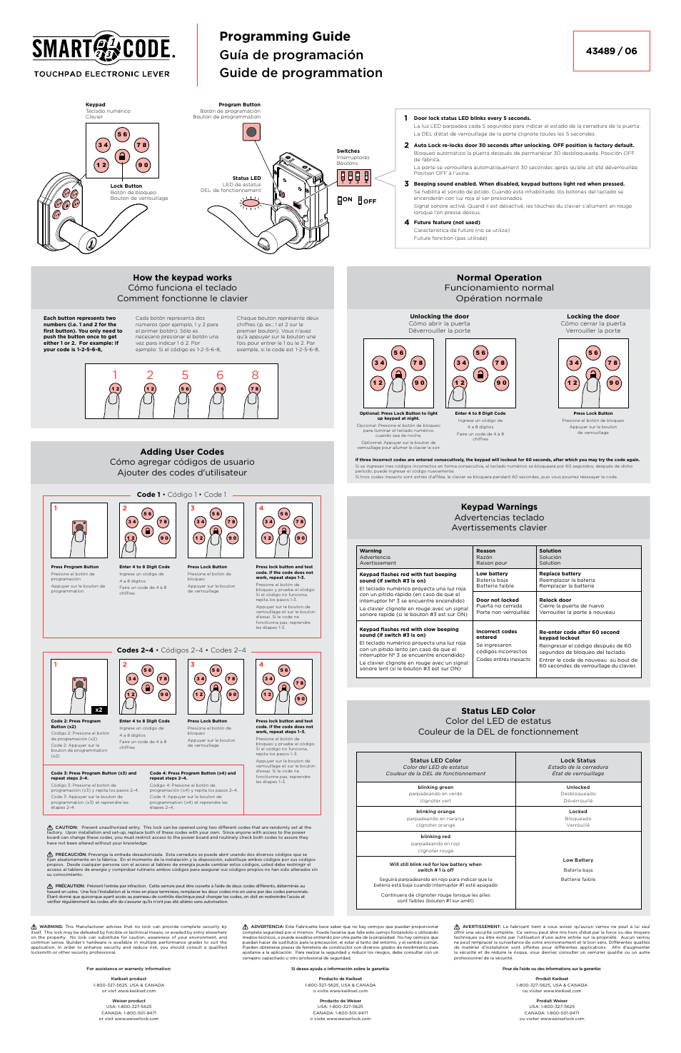 Kwikset 911 SMT User Manual | Page 2 / 2