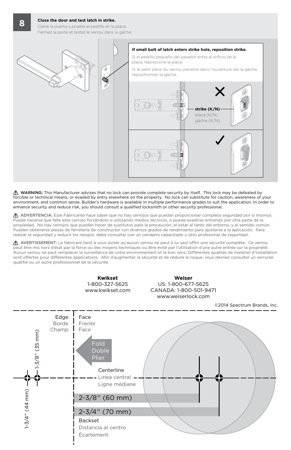 Fold doble plier | Kwikset 156MIL User Manual | Page 4 / 4