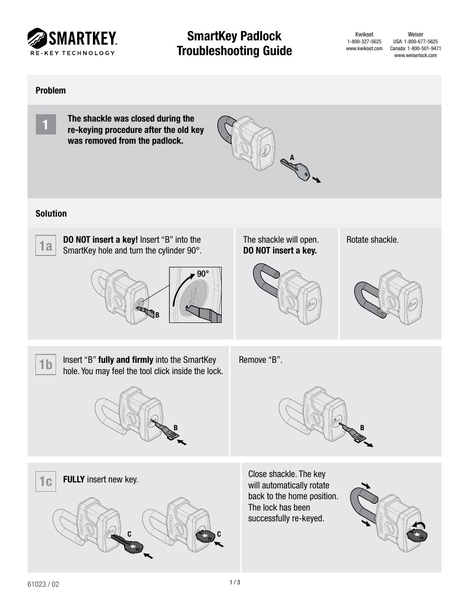 Kwikset 026 SMT User Manual | 3 pages