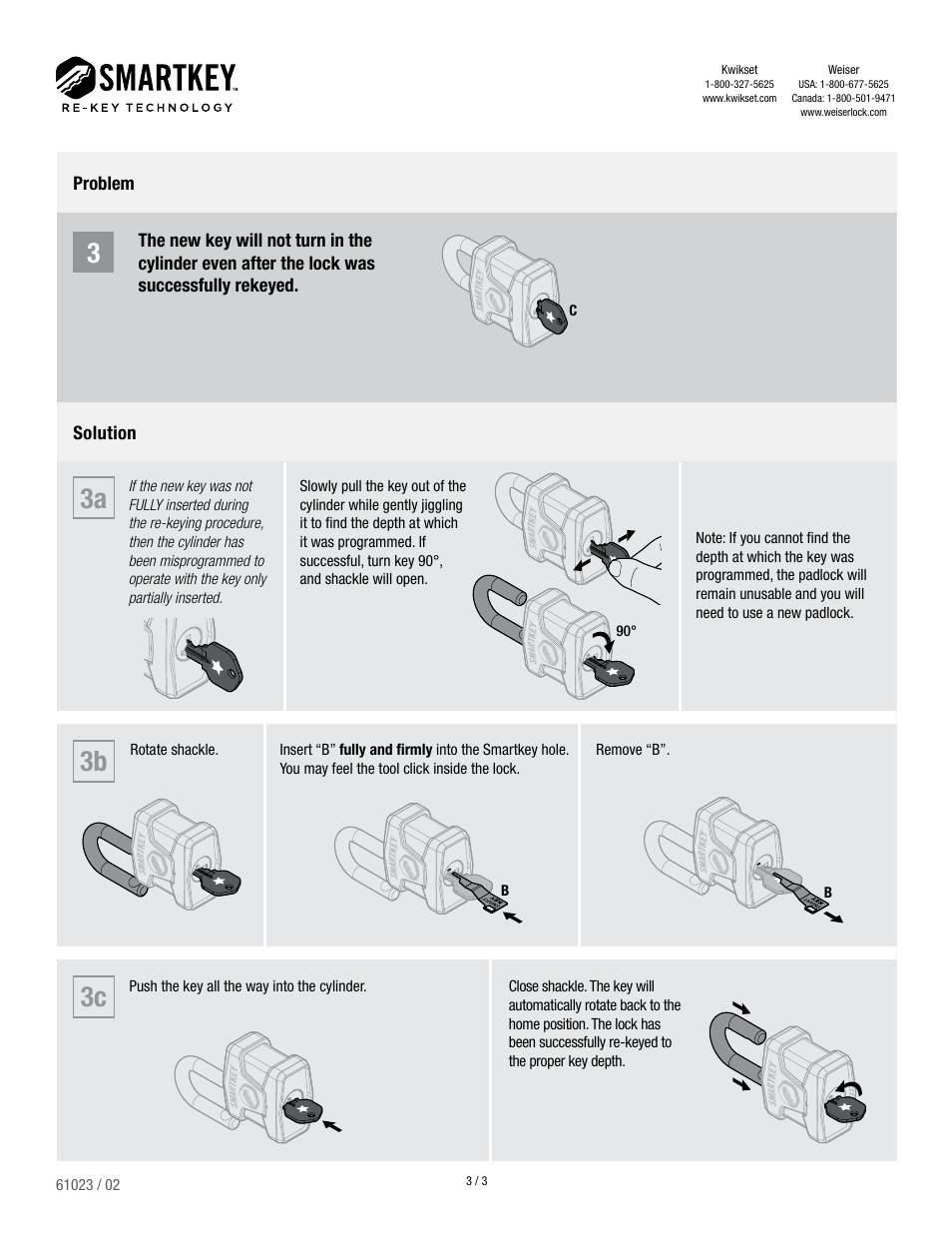 3a 3b 3c 3 | Kwikset 026 SMT User Manual | Page 3 / 3