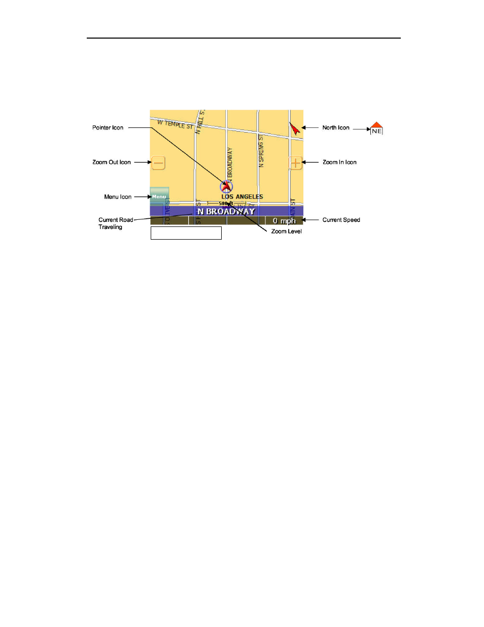 Map page, Zoom in/out, Track up (heading) or north up | AVERATEC Voya 320 GPS User Manual | Page 15 / 45