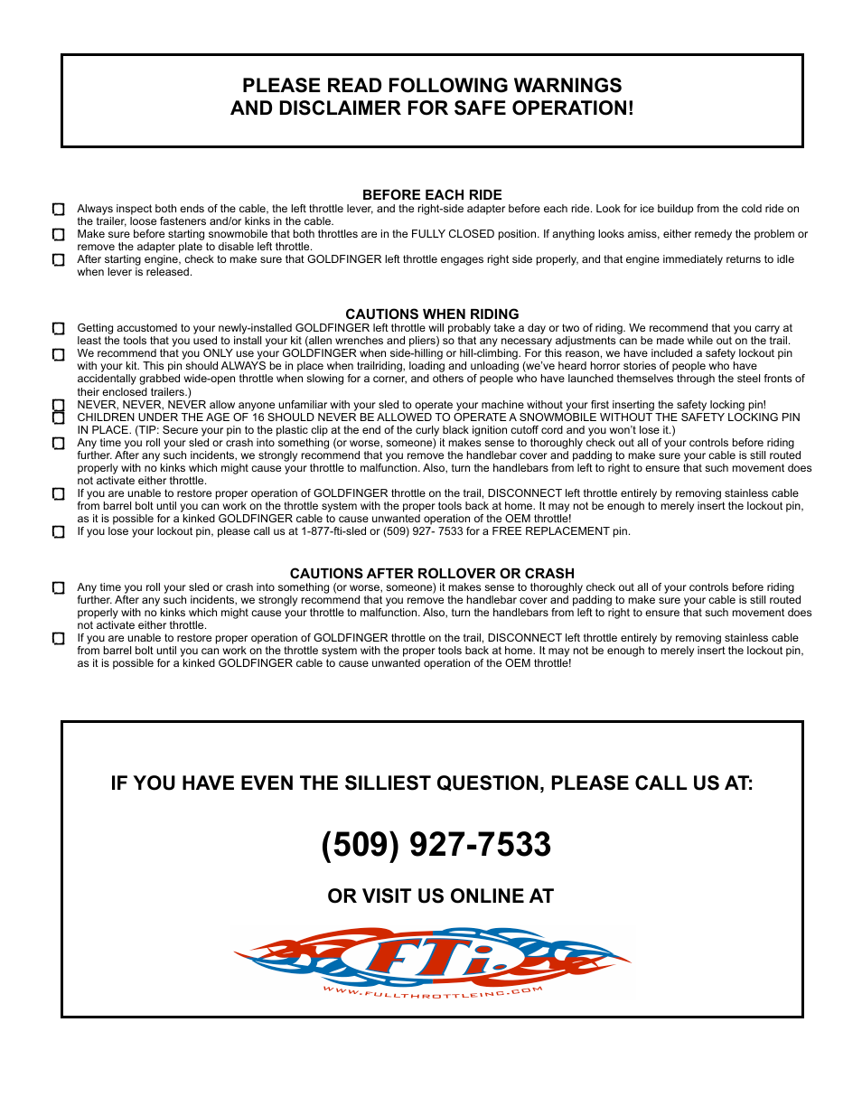 Full Throttle Skidoo 007-1024 User Manual | Page 3 / 4