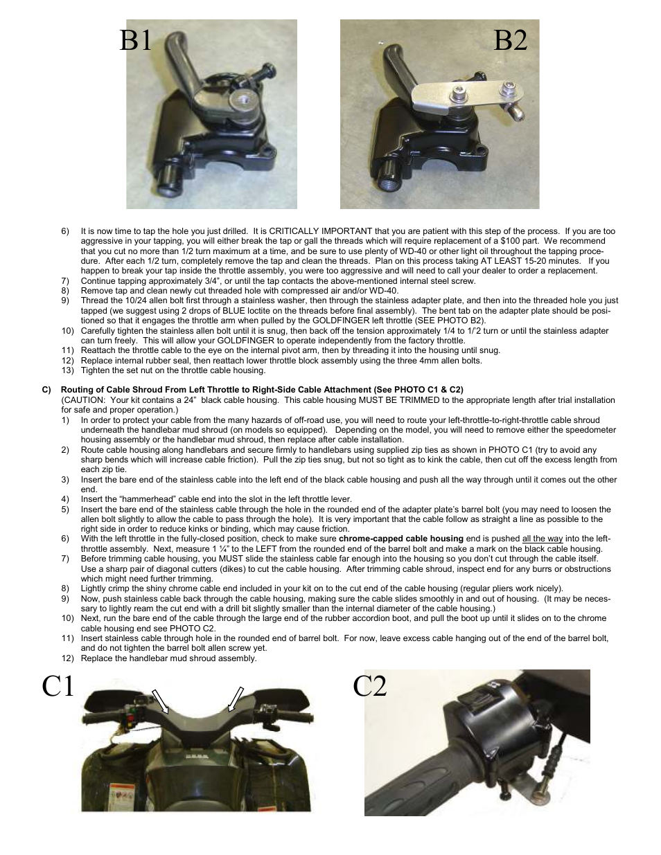 B1 b2 c1 c2 | Full Throttle Can-Am 007-1011 User Manual | Page 2 / 4
