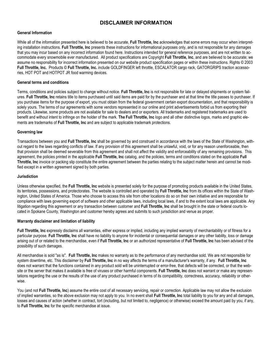 Full Throttle Can-Am 007-1011 User Manual | Page 4 / 4